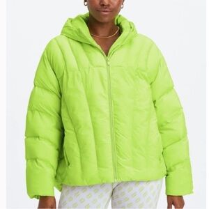 Fabletics Quilted Hooded Limeade Puffer Jacket NWT